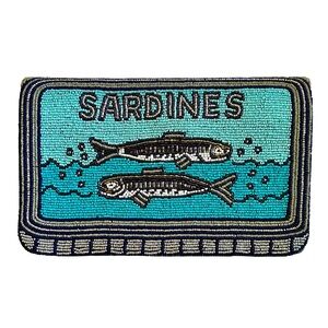 Lily Posh Sardines Clutch, Sardines in Tin Can Crossbody Clutch Bag, Fish